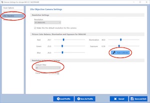 Device - Objective Camera Settings