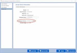 Firmware Version on Device Information Tab