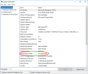 Secure Boot-Unsupported