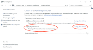 Select High Performance Power Plan