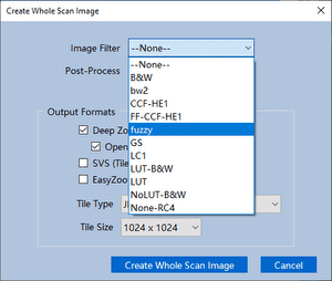 Image Filter Drop-Down Menu