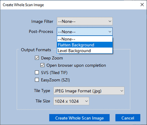 Post-Process Drop-Down Menu